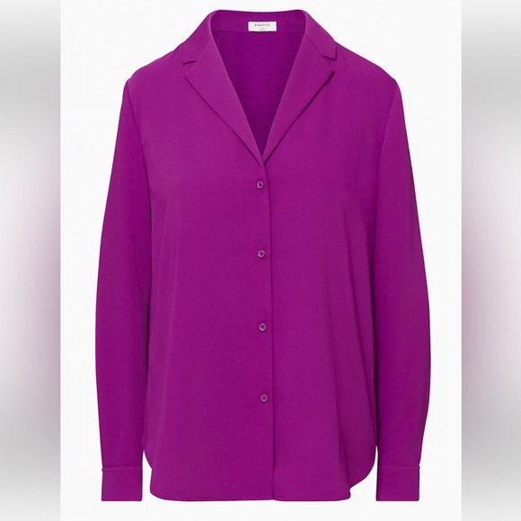 NWOT BABATON Long-sleeve Button-Up Purple Blouse - Picture 7 of 12